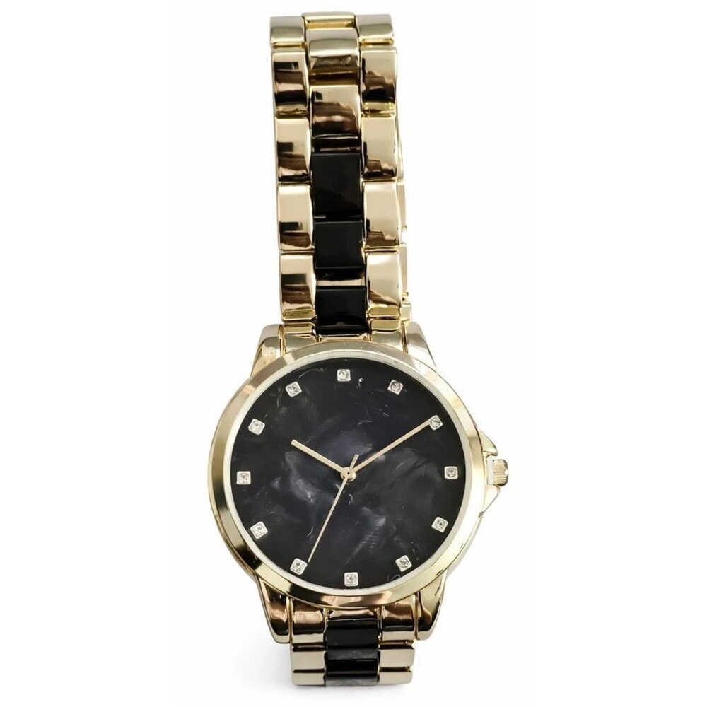 INC International Concepts Women's Marble Two-Tone Bracelet Watch